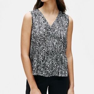 Eileen Fisher Prism Silk Sleeveless V-Neck Top Small p silk organic cotton